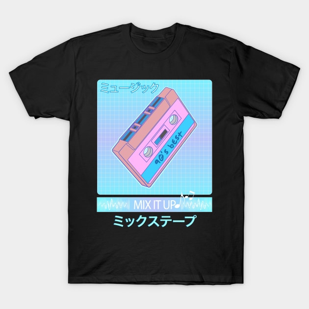 Japanese Aesthetic Vaporwave Art 1990s Mix Tape T-Shirt by Vaporwave